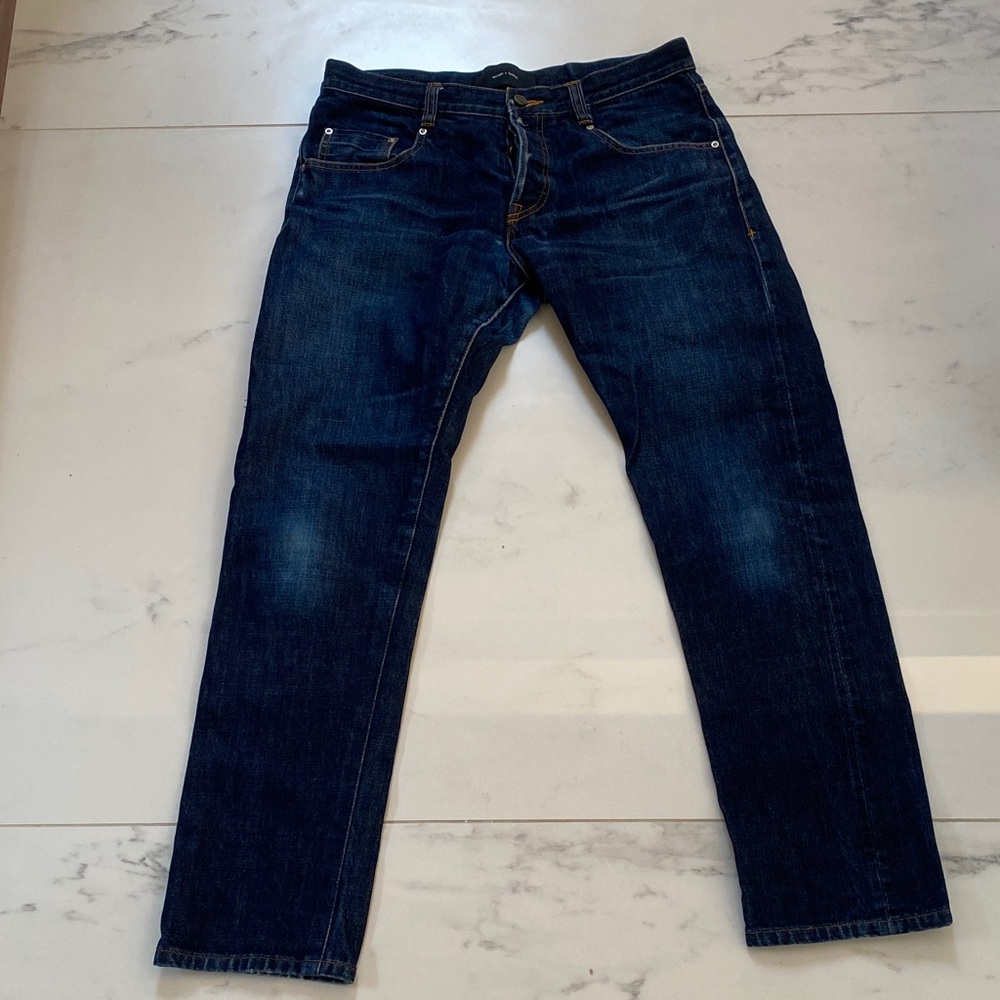 Wings + Horns Dark Indigo Straight Jeans